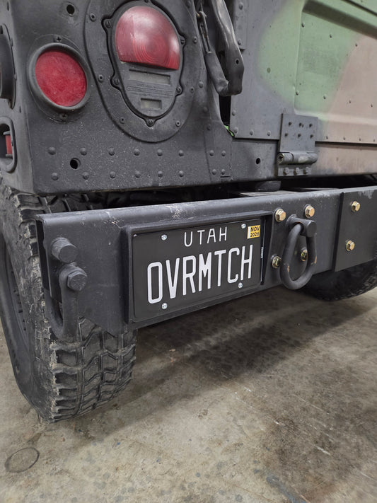 Humvee airlift bumper license plate mount